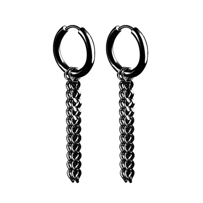 Black Arrow Punk Stainless Steel Stud Earrings | Unisex Gothic Ear Clip Set