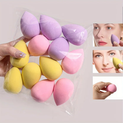 12Pcs Multicolor Makeup Sponge Blender Set | Soft Foundation Cosmetic Puff Kit