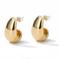 Chunky Drop Hoop Earrings for Women Stainless Steel Gold Color Piercing Earring 2024 Trend New In Trend Jewelry aretes mujer