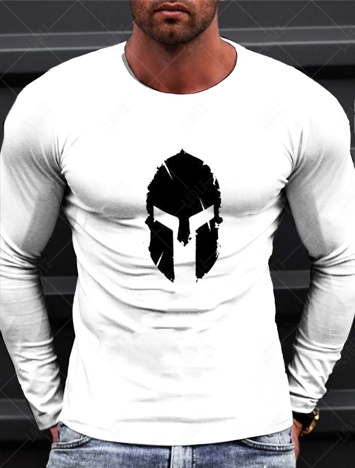 Sparta Vintage Graphic Men's Long Sleeve T-shirt for Men Clothing Casual Tops Tee Fashion 3D Full Printing Tshirt Streetwear