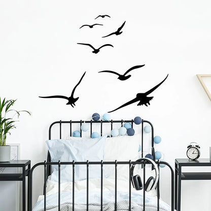 7Pcs Set of Seabirds Animal Wall Sticker Decal | Baby Nursery Playroom Bedroom Sea Ocean Bird Vinyl Bathroom Office