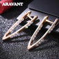 Aravant 925 Silver 18K Gold Cubic Zirconia Hoop Earrings For Women Fashion Jewelry