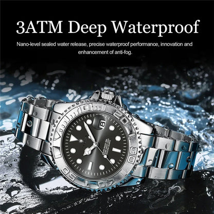 New Automatic Watch Mens Sports Bezel Gray Digital Luxury Watches For Man Fashion Quartz Wristwatches Gifts Men Tudo Por 1 Real
