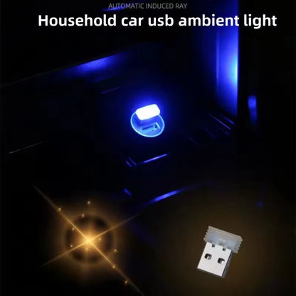 Car USB LED Atmosphere Light | Music Sync Sound Control Car Interior Decoration