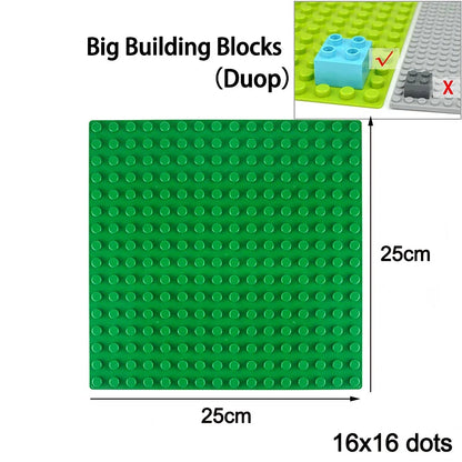 Classic Building Block Baseplates | 3-Pack Compatible Base Plates for Creative Construction Toys