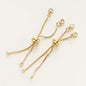 2/4pcs 5/7/12cm 14K/18K Gold Color Plated Brass Adjustable Slider Chains For DIY Bracelet Making Jewelry Making Accessories