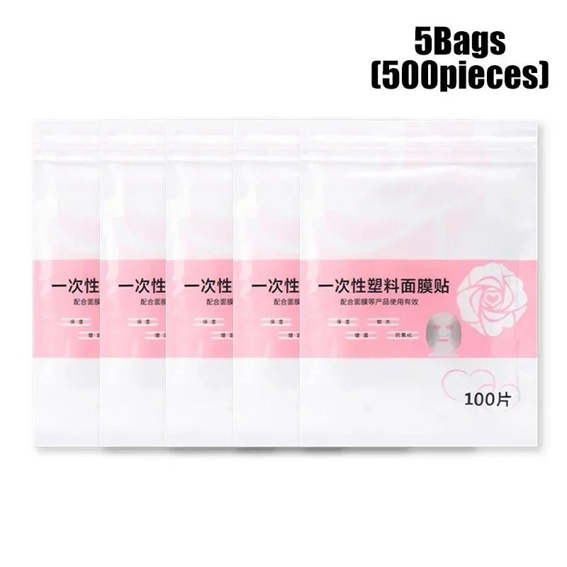 Disposable Facial Mask Wrap | Transparent Plastic Face and Neck Sticker