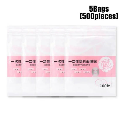 Disposable Facial Mask Wrap | Transparent Plastic Face and Neck Sticker