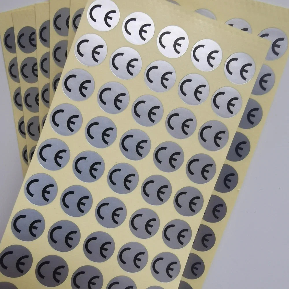 1cm Round CE Sticker | White, Silver, Holographic, Clear Base Circle Label 500pcs