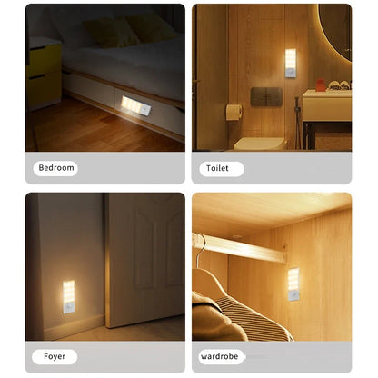 Rechargeable Motion Sensor LED Night Light | Portable Night Lamp for Bedroom Kitchen Cabinet Stairs Hallway
