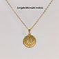 18K Gold Plated Stainless Steel Compass Pendant Necklace - Round Coin Design for Men & Women, Waterproof Unisex Jewelry Gift