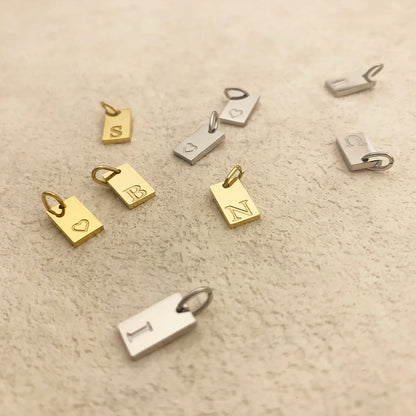 SUNIBI Alphabet Charm Pendant for Necklaces Stainless Steel Jewelry DIY Engraved Lettering Accessories Women's Fashion Jewelry