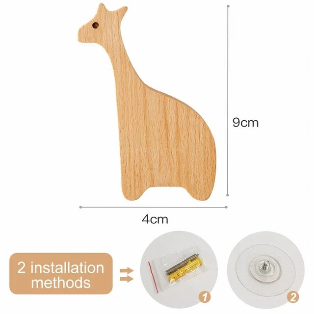 Wooden Animal Hook | Cute Wall Mounted Coat and Key Holder