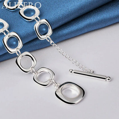 ALIZERO 925 Sterling Silver Necklace 20 inch Squares Chain Necklaces For Women Men Fashion Wedding Party Jewelry Gifts