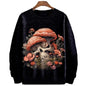 3D Printed Colorful Mushroom Hoodie For Men Women Mysterious Moth Graphic Sweatshirts Fashion Long Sleeves O-Neck Loose Hoodies