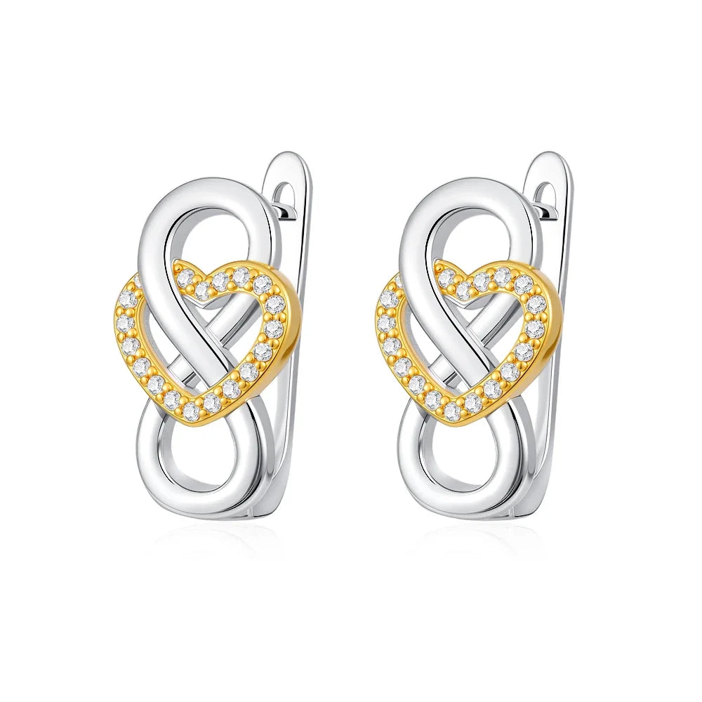 European New Cross Sunflower Gold Color Stud Earrings, Fit Women's Festival Exquisite Charm Jewelry Gifts  925 Silver