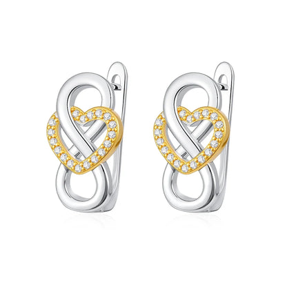 European New Cross Sunflower Gold Color Stud Earrings, Fit Women's Festival Exquisite Charm Jewelry Gifts  925 Silver