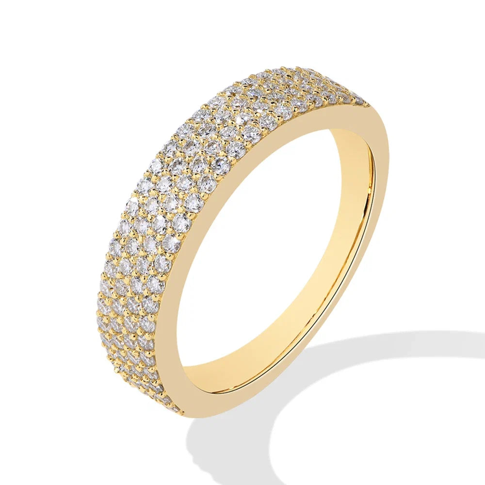 MINTYBOX Moissanite Wedding Band S925 Sterling Silver Ring for Women Lab Diamond Stackable Rings Engagement Fine Jewelry Gift