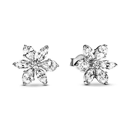 European New 925 Silver Butterfly Flower Stud Earrings, Fit Women's Festival Exquisite Charm Jewelry Gifts