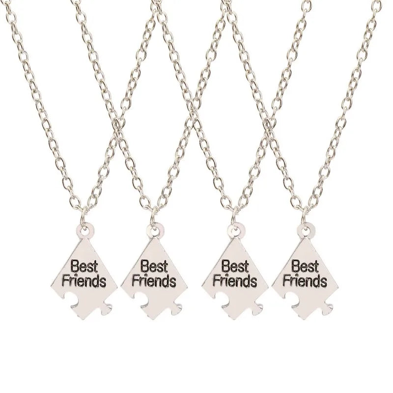 4/5/6/7/8 Pcs Unisex Alloy Best Friend Necklace Pendant Set Creative Trendy Fashion Necklace Jewelry gifts For Friend