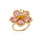 Luxury Colorful Zircon Flower Rings For Women Gold Color Stainless Steel Opening Ring Fashion Wedding Party Aesthetic Jewelry