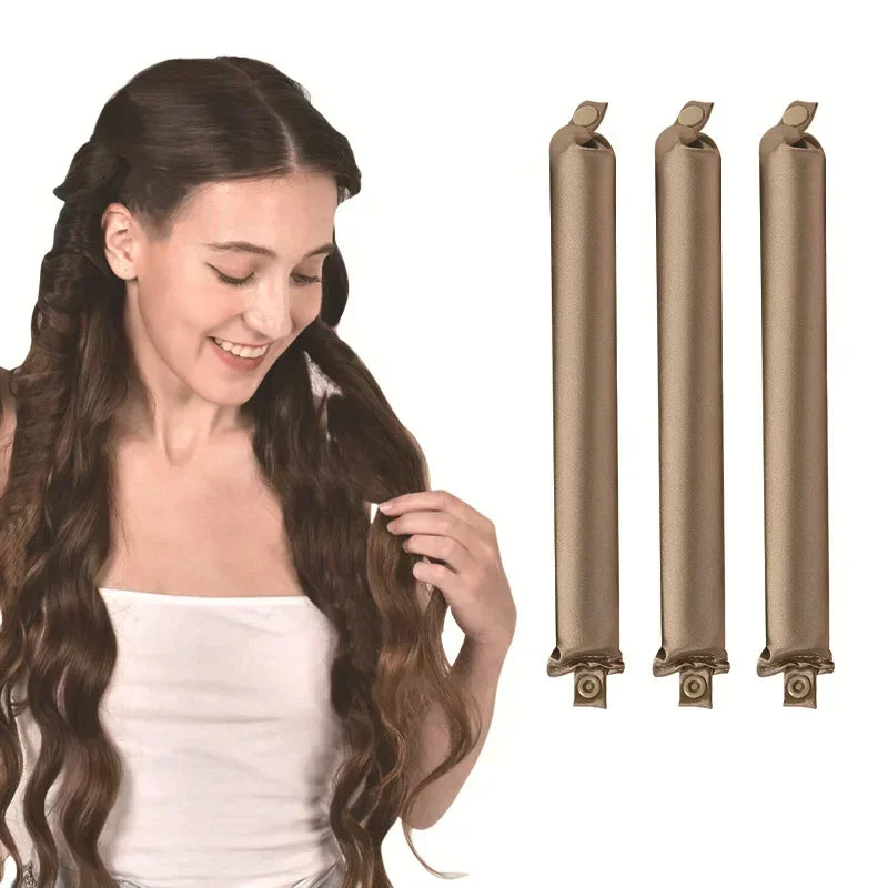 Heatless Hair Curler Set | Satin Flexi Rods for Overnight Curls