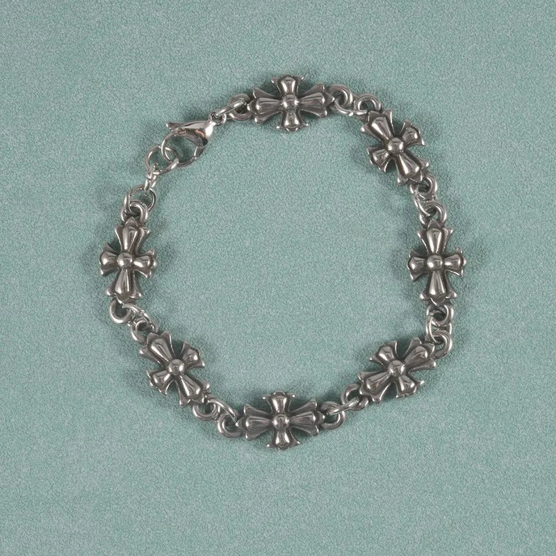 Gothic Punk Cross Chain Bracelets for Men and Women Retro Trend Halloween Party Personalized Bracelets Jewelry Accessories