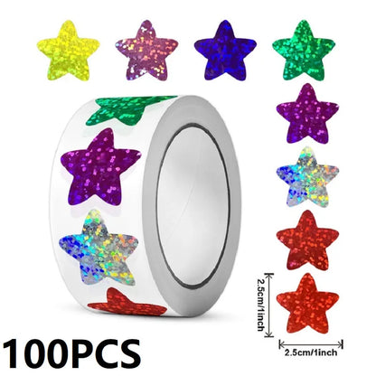 100-500PCS Heart Thank You Stickers | Small Roll Packaging Stickers for Photocard Decor