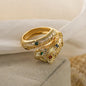 NEWBUY High Quality Fashion Statement Big Animal Ring For Women Girl Party Jewelry Gold Color Zircon Leopard Open Ring Wholesale