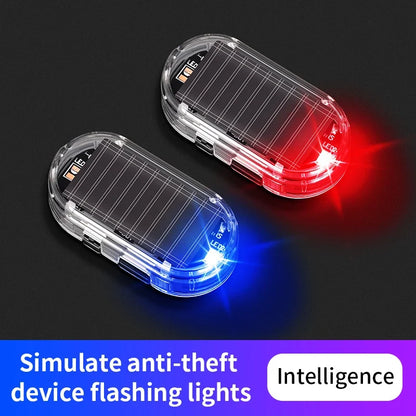 Solar Powered Car Warning Flashing Light | Universal Simulation Anti-Theft LED Decorative Light