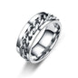 Titanium Steel Rotatable Chain Rings for Women Men Spinner Decompression Multifunctional Chain Ring Bottle Opener Ring Jewelry
