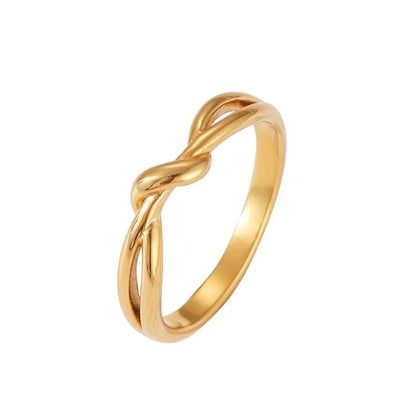 Stainless Steel Knot Ring Wedding Band for Women Girl Size 5-10