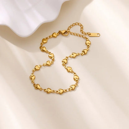 Stainless Steel Heart Bracelets For Women Gold Color Geometric Heart Bracelet Fashion Wedding Waterproof Jewelry Gift
