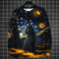 Animal Sweatshirts For Men Long Sleeve T-Shirt Tops 3d Oil Paint Animal Print Sweatshirt Pullover Loose Oversized Men Clothing