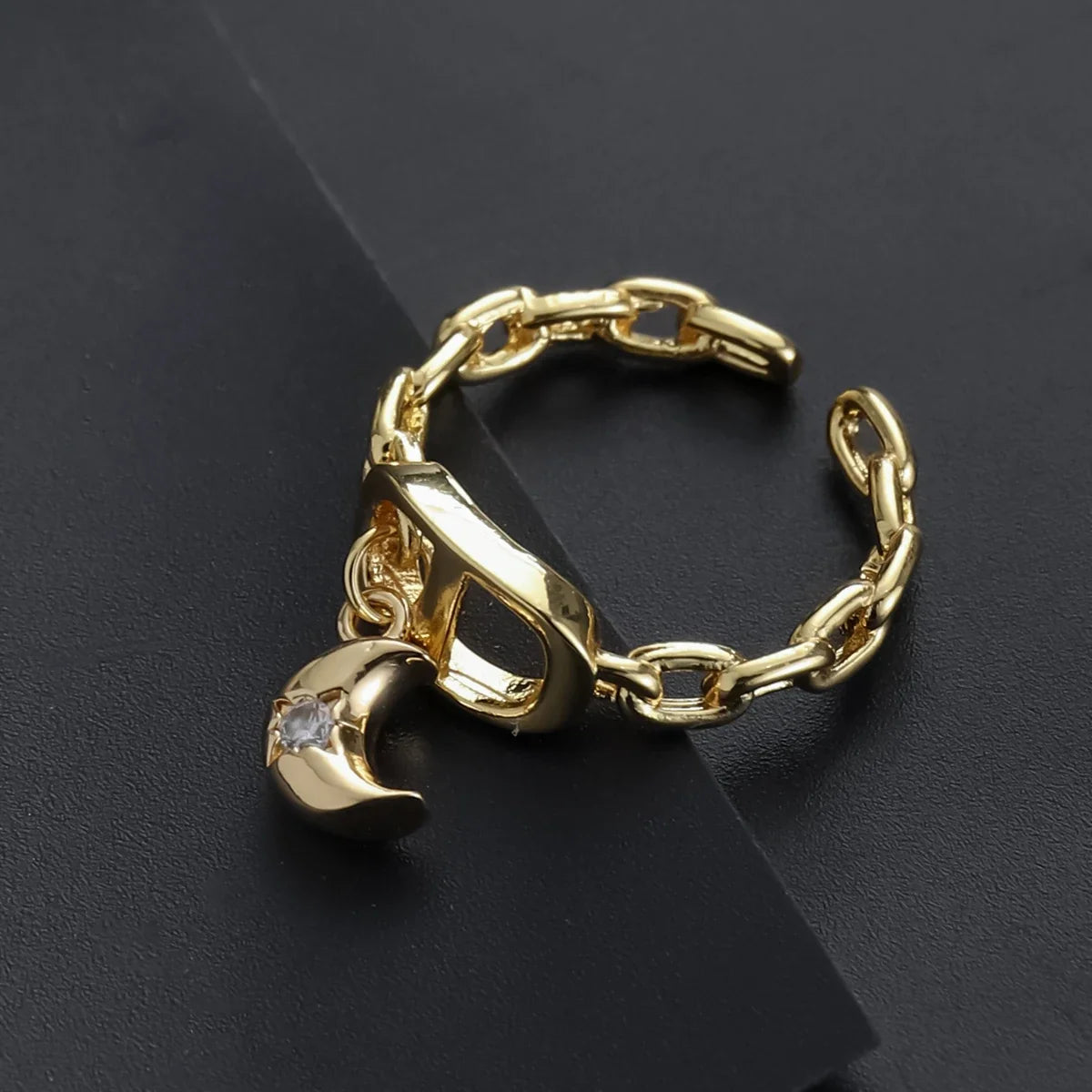 Star Diamond Letter Cd Ring Niche Design Pendant Trendyy Daily Versatile Women's Ring New Open Adjustable Ring