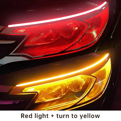 2pcs Car LED DRL Light Strip Dynamic Scan Flexible Waterproof 12V Universal | Daytime Running Lights