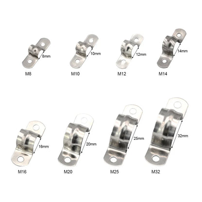 NINDEJIN U Shape Pipe Clamps | 304 Stainless Steel Two Hole Strap Conduit Tube Clip