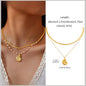 18k Gold Plated Pearl Shell Conch Starfish Summer Beach Necklace, Charms Necklace for Women,Stainless Steel Waterproof Jewelry