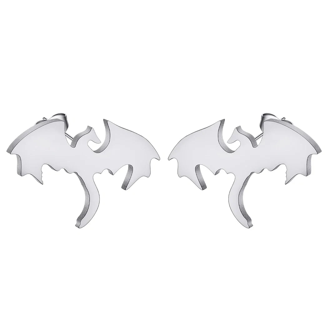 Punk Black Western Dragon Ear Stud | Stainless Steel Stud Earrings