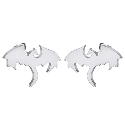 Punk Black Western Dragon Ear Stud | Stainless Steel Stud Earrings