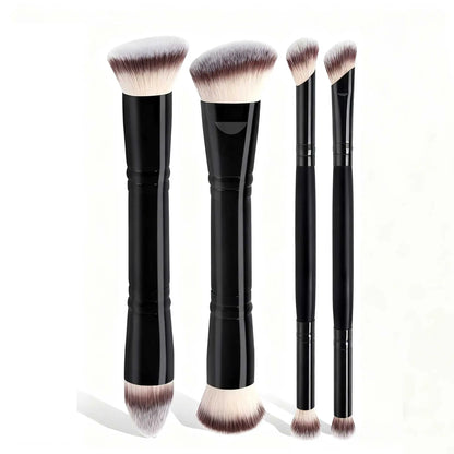 4pcs Basic Makeup Brushes Set with Box | Dual-ended Travel Kit for Beginners