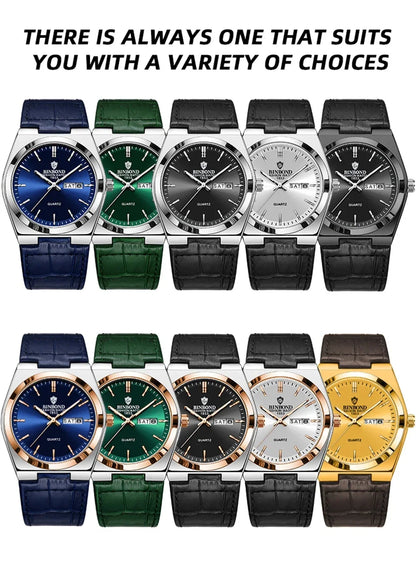 2026 Casual Business Leather Fashion Quartz Wristwatches Gold Clock Men Luxury Watch Automatic Watches Mens Gifts Montre Homme