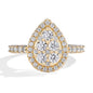 MINTYBOX S925 Sterling Silver Moissanite Engagement Halo Rings for Women 1.15ctw Lab Diamond Ring 18K Gold Plated Fine Jewelry