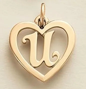 SUNIBI Stainless Steel Letter Heart Shape Hollow Pendant Charm for Bracelet Necklaces  for Women DIY Jewelry Making