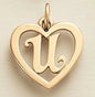 SUNIBI Stainless Steel Letter Heart Shape Hollow Pendant Charm for Bracelet Necklaces  for Women DIY Jewelry Making