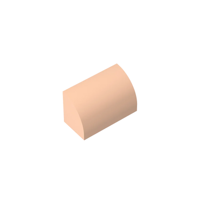 Gobricks GDS-M063 Curved Brick 1 x 2 x 1 No Studs | Compatible Building Block