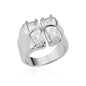 Irregular Square Zircon Ring For Women Stainless Steel Gold Plated Opening Ring Wedding Party Fashion Jewerly Gift Free Shipping