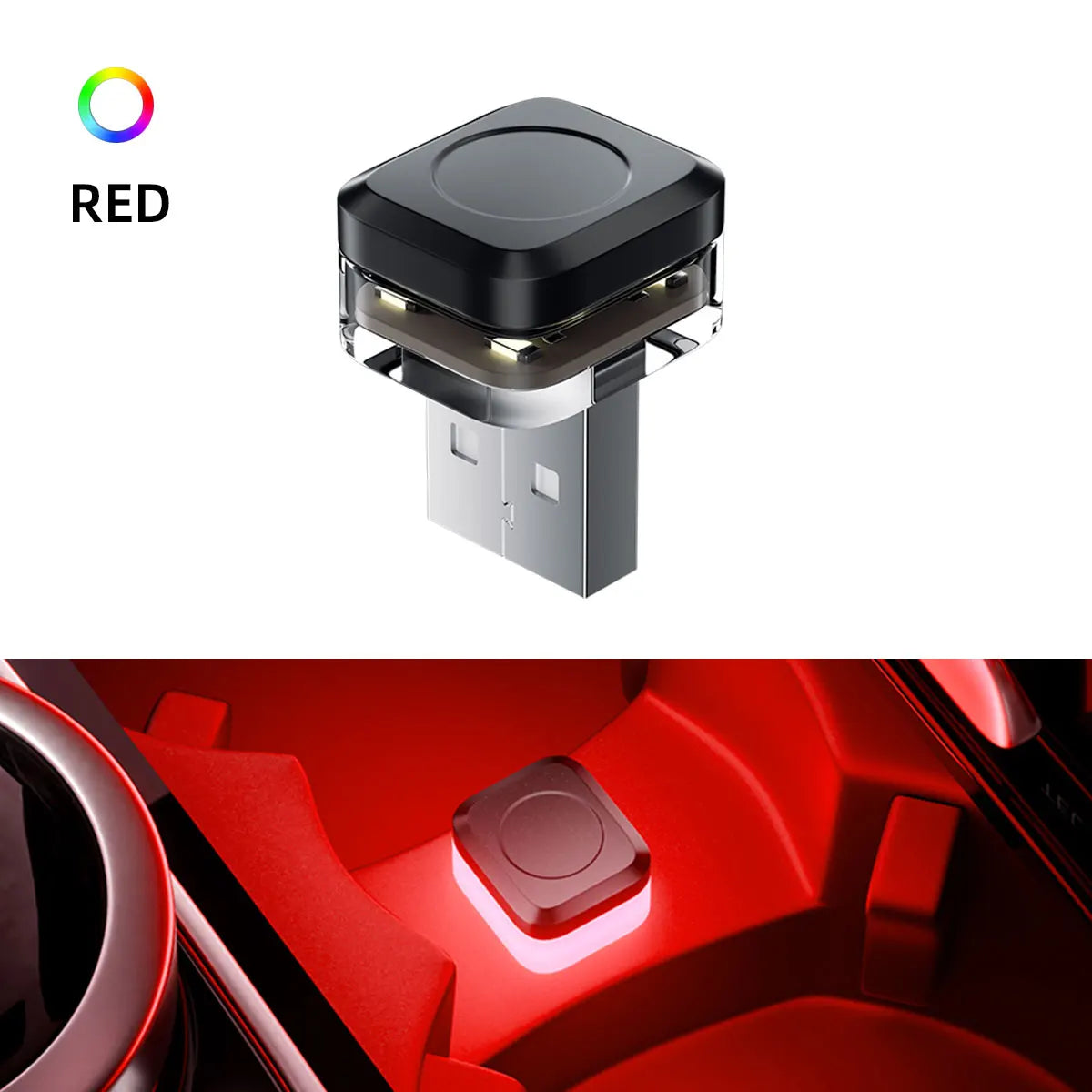 Mini USB LED Car Atmosphere Light | Colorful Decorative Emergency Lamp