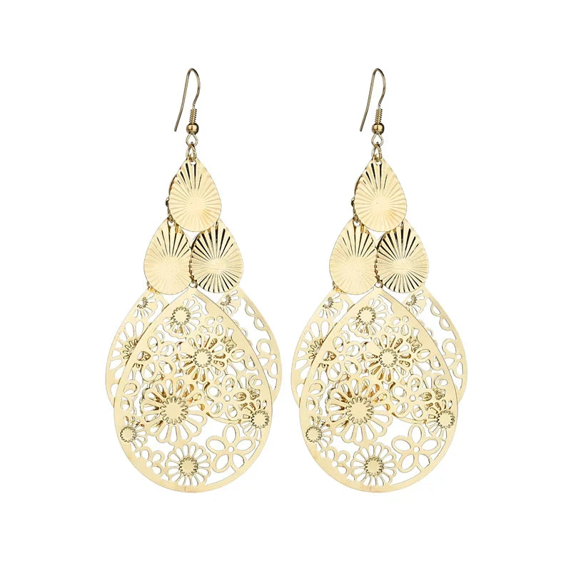 Floating Earrings Valentine's Day Love Pendant Earrings Elegant Long Women's Floating Hook Earrings Exaggerated Metal Pendant