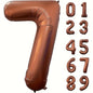 40 Inch Foil Number Balloon Set | Brown Birthday Party Decoration